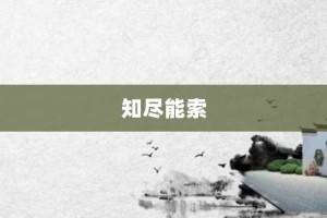 知尽能索【知尽能索的意思】- 成语大全