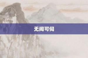 无间可伺【无间可伺的意思】- 成语大全
