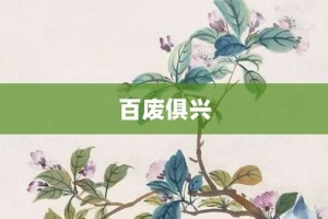 百废俱兴【百废俱兴的意思】- 成语大全