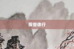 按辔徐行【按辔徐行的意思】- 成语大全