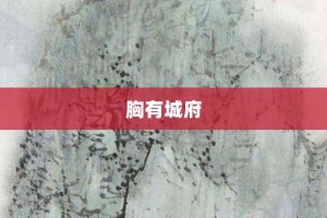 胸有城府【胸有城府的意思】- 成语大全