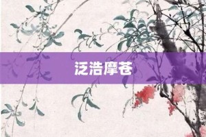 泛浩摩苍【泛浩摩苍的意思】- 成语大全