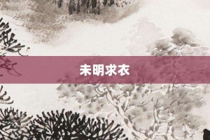 未明求衣【未明求衣的意思】- 成语大全