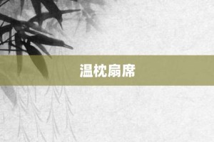 温枕扇席【温枕扇席的意思】- 成语大全