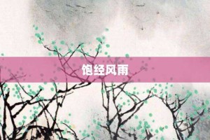 饱经风雨【饱经风雨的意思】- 成语大全