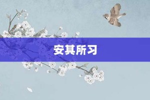 安其所习【安其所习的意思】- 成语大全