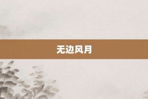 无边风月【无边风月的意思】- 成语大全