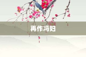 再作冯妇【再作冯妇的意思】- 成语大全