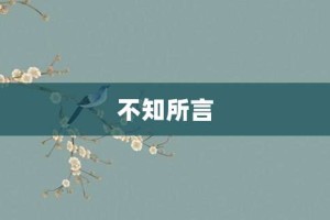 不知所言【不知所言的意思】- 成语大全