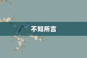 不知所言【不知所言的意思】- 成语大全