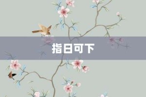 指日可下【指日可下的意思】- 成语大全