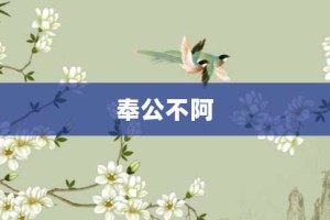 奉公不阿【奉公不阿的意思】- 成语大全