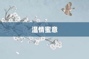 温情蜜意【温情蜜意的意思】- 成语大全