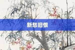 新愁旧恨【新愁旧恨的意思】- 成语大全