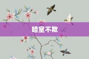 暗室不欺【暗室不欺的意思】- 成语大全