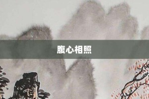 腹心相照【腹心相照的意思】- 成语大全