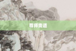 尊师贵道【尊师贵道的意思】- 成语大全