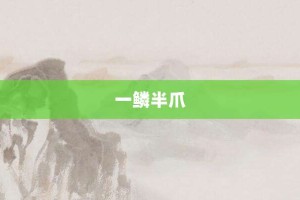 一鳞半爪【一鳞半爪的意思】- 成语大全