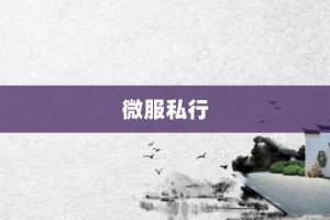 微服私行【微服私行的意思】- 成语大全