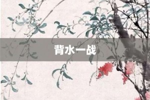 背水一战【背水一战的意思】- 成语大全