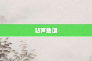 悲声载道【悲声载道的意思】- 成语大全