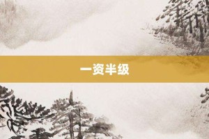 一资半级【一资半级的意思】- 成语大全