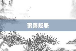 褒善贬恶【褒善贬恶的意思】- 成语大全