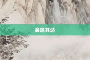 会逢其适【会逢其适的意思】- 成语大全