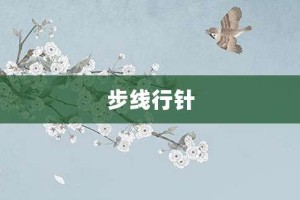 步线行针【步线行针的意思】- 成语大全