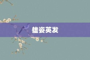 雄姿英发【雄姿英发的意思】- 成语大全