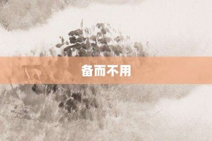 备而不用【备而不用的意思】- 成语大全