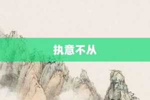 执意不从【执意不从的意思】- 成语大全