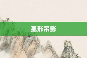 孤形吊影【孤形吊影的意思】- 成语大全