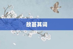 故甚其词【故甚其词的意思】- 成语大全