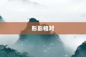 形影相对【形影相对的意思】- 成语大全