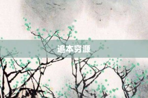 追本穷源【追本穷源的意思】- 成语大全