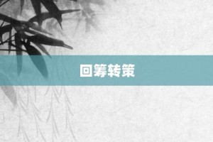 回筹转策【回筹转策的意思】- 成语大全
