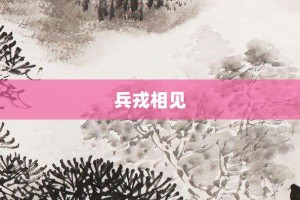 兵戎相见【兵戎相见的意思】- 成语大全