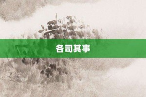 各司其事【各司其事的意思】- 成语大全