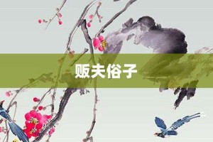 贩夫俗子【贩夫俗子的意思】- 成语大全