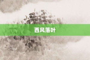 西风落叶【西风落叶的意思】- 成语大全