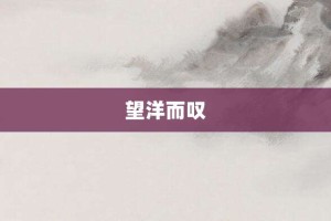 望洋而叹【望洋而叹的意思】- 成语大全