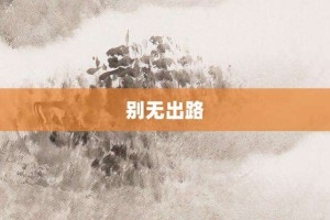别无出路【别无出路的意思】- 成语大全