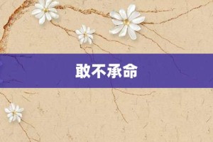 敢不承命【敢不承命的意思】- 成语大全