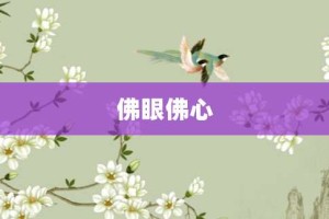 佛眼佛心【佛眼佛心的意思】- 成语大全