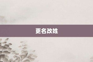 更名改姓【更名改姓的意思】- 成语大全