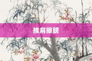 挨肩擦膀【挨肩擦膀的意思】- 成语大全