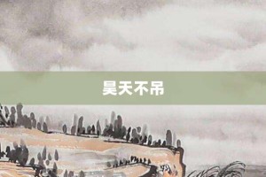 昊天不吊【昊天不吊的意思】- 成语大全