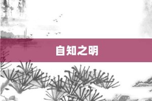 自知之明【自知之明的意思】- 成语大全