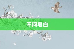 不问皂白【不问皂白的意思】- 成语大全